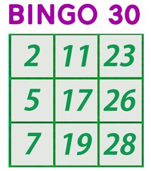 Cartones de bingo para marcar  color verde 