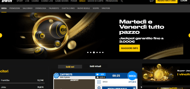 bwin bingo IT screenshot