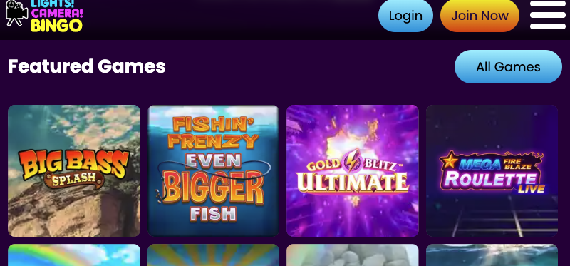 Lights Camera Bingo Games