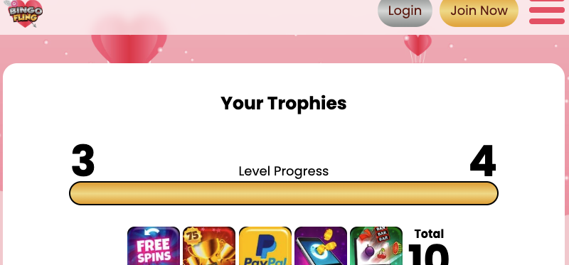 Bingo Fling Trophies